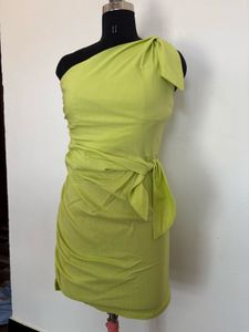 Lime Green One-Shoulder Dress