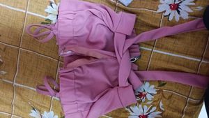 Pink Drawstring Detail Dress