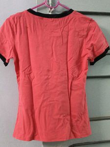 Salmon Ringer Tee - &#34;Not Meow&#34; Graphic