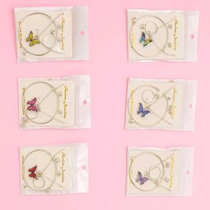 Butterfly Bracelet , Earings, Chain & Ring Set