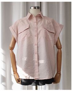 Pink Pocket Shirt Top