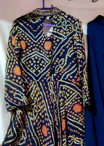 Eid Sale ❤Navy Blue High Low Kurta Plazzo