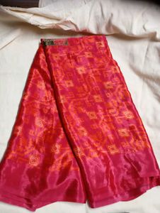 used joint Red & Orange Patterned Saree