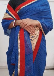 Blue &amp; Red Saree