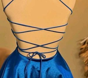 Blue Satin Dress