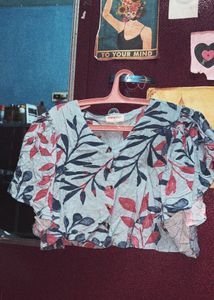 Floral Leaf Print Top