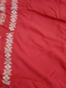 Coral Short Sleeve  Embroidered Dress