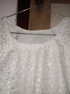 White Sequins Embroidered Kurti