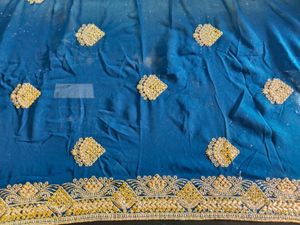 Embroidery Saree With Blouse And Stone