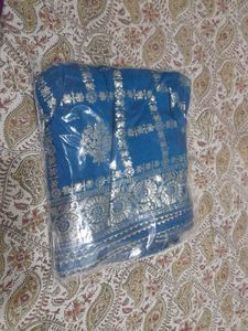 Blue &amp; Silver Sari