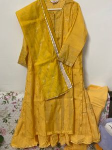 BIBA 4 Piece Gorgeous New Yellow Kurta Set