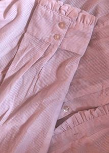 Ruffled Pinstripe Blouse