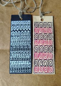 Handmade Bothside Doodle Bookmarks - Set of 8