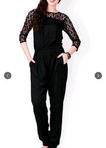 Eavan Black Lace Jumpsuit From Myntra