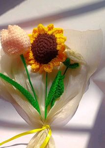 CrochetSunflower🌻, rose🌹 and tulip🌷  Flower Bou