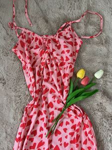 Heart Print Slip Dress