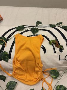 Yellow Ribbed Tank Top