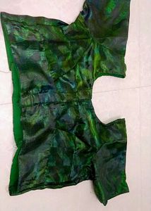 New Party Ware Brown &amp; Green Embroidered Saree