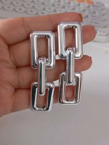 Silver Color Chain Drop Earrings