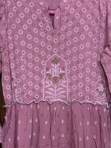 Mauve Floral Tiered Maxi Dress