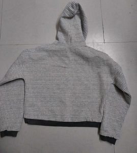 Grey Cropped Hoodie
