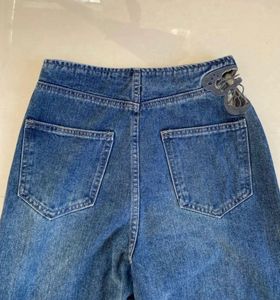 Butterfly Detail Wide Leg Jeans