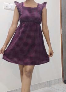 Checked One Piece Dress