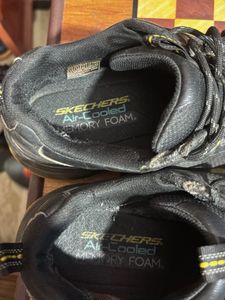 UK-10 Black and Yellow Skechers Trekking Shoes