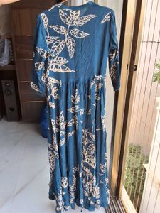 Teal Blue Maxi Dress With Belt