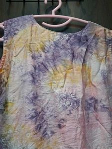 Hand-Dyed Floral Embellished Kurti