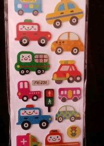 3 StickerSheet(Cute Kawaii , Car🚗, Butterfly 🦋)