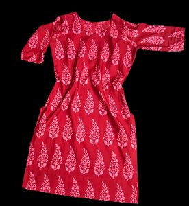 Red Print Kurtis - Set of 2