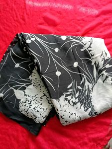 Black &amp; White Floral Fabric