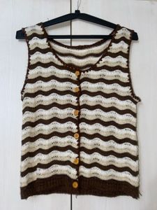 Vintage Crochet Knit Vest