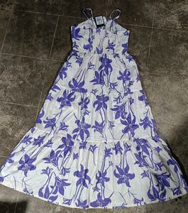 Floral Print Tiered Midi Dress