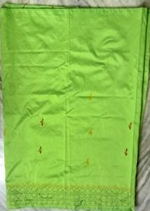 Slik Bland Katha Stretch Saree With Blouse Piece