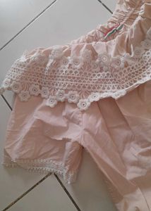 Pink Off Shoulder Adjustable Dress