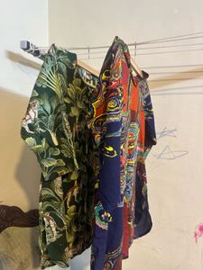 Jungle Print &amp; Multi Colour Top XL With Navy Jeans