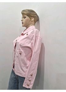 Korean Pink Button-Down Jacket
