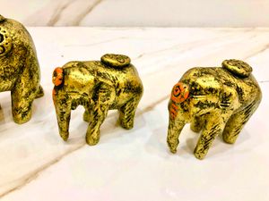 (Combo Set Of 4)Elephants family decor Showpiece