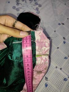 Green Padded Blouse (Pink &amp; Golden Work)