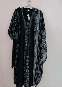 Black Long Kurti Set