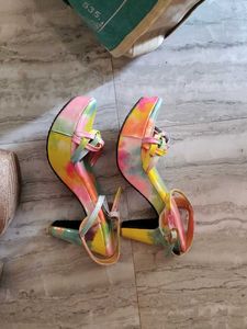 Tie-dye Platform Heels, Cotton Candy, Multicolor