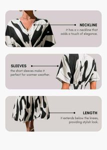 Stylish Black &amp; White Print Dress