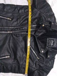 Sagaty Black Faux Leather Jacket