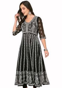 Black Embroidered Kurta