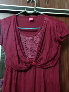 Maroon Crochet Top