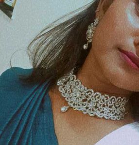 Bridal Jewelry  Silver Stone Necklace
