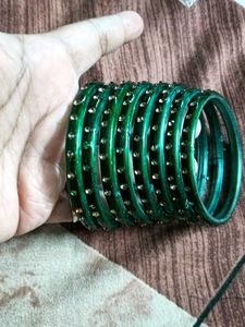 Green Bangles - Set of 8