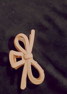 Chic Matte Nude Bow Hair Claw Clip